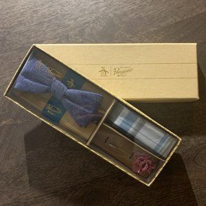 Penguin Set with Bow Tie, Pocket Square, Lapel Pin